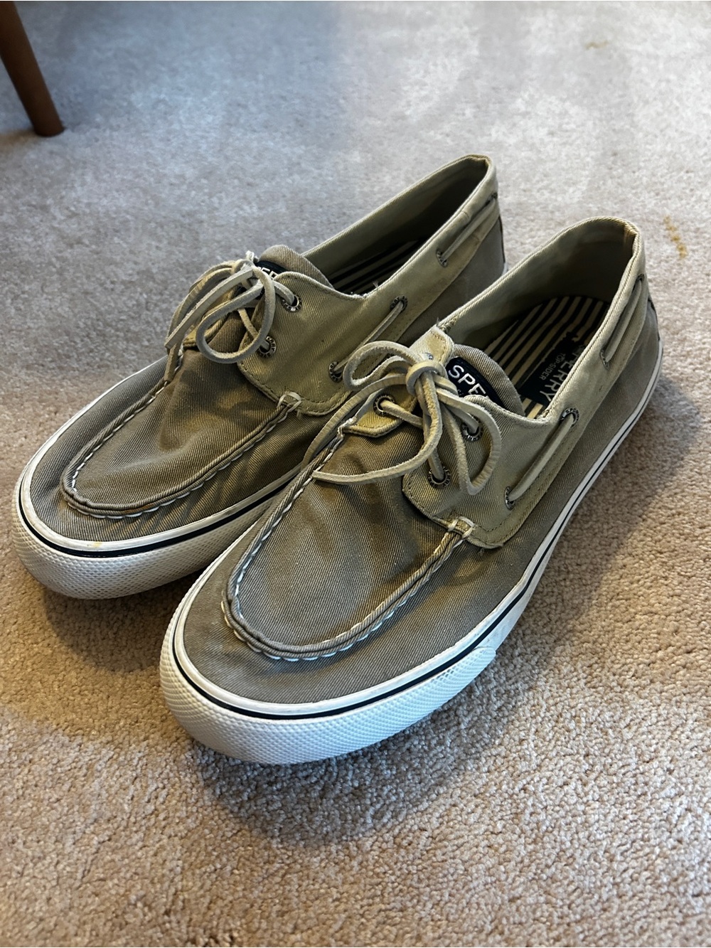 Sperry Men’s Olive Green Canvas Boat Shoes